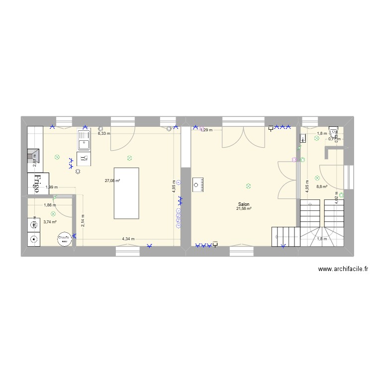 PLAN SAINT AUBIN 3. Plan de 13 pièces et 185 m2