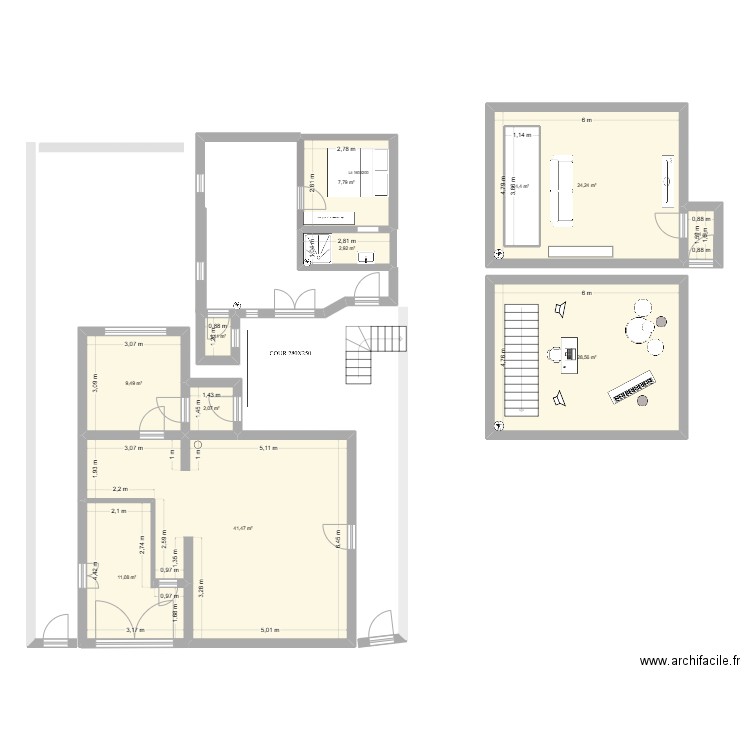 17 19 PROJET 1. Plan de 11 pièces et 139 m2