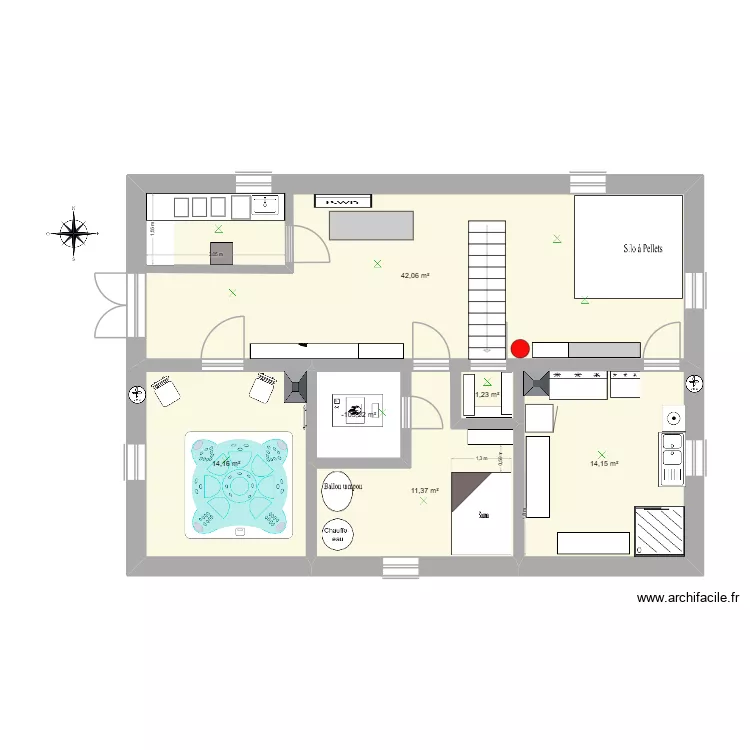 cave 4 labo NB. Plan de 6  et 86 m²