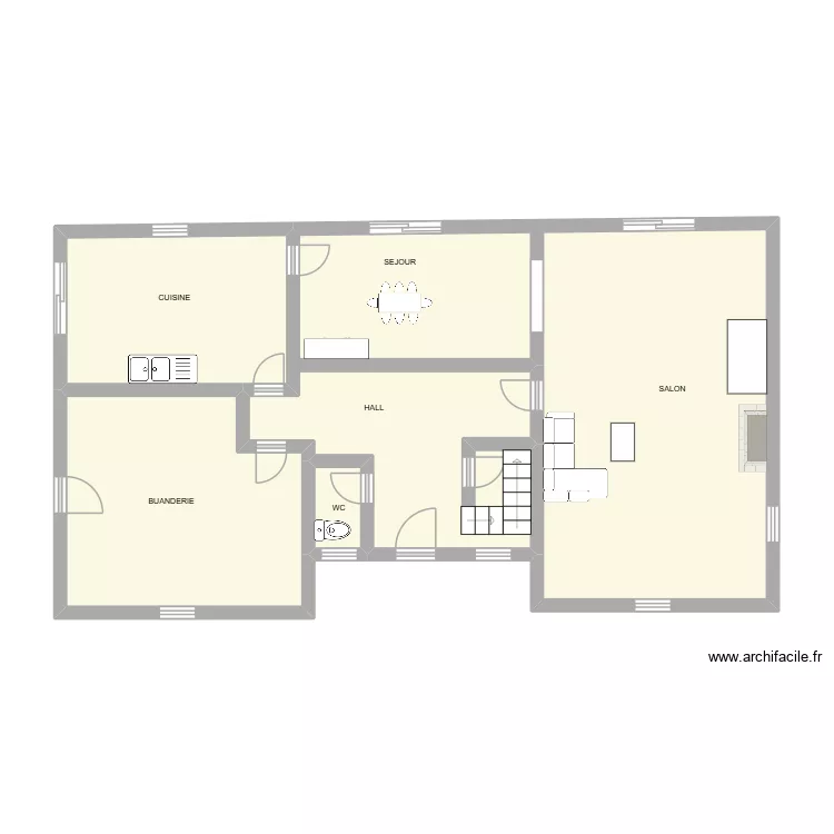 PLAN LEFEBVRE STEPH RDC. Plan de 4 et 62 m² PLAN LEFEBVRE STEPH RDC. Plan de 4 et 62 m²