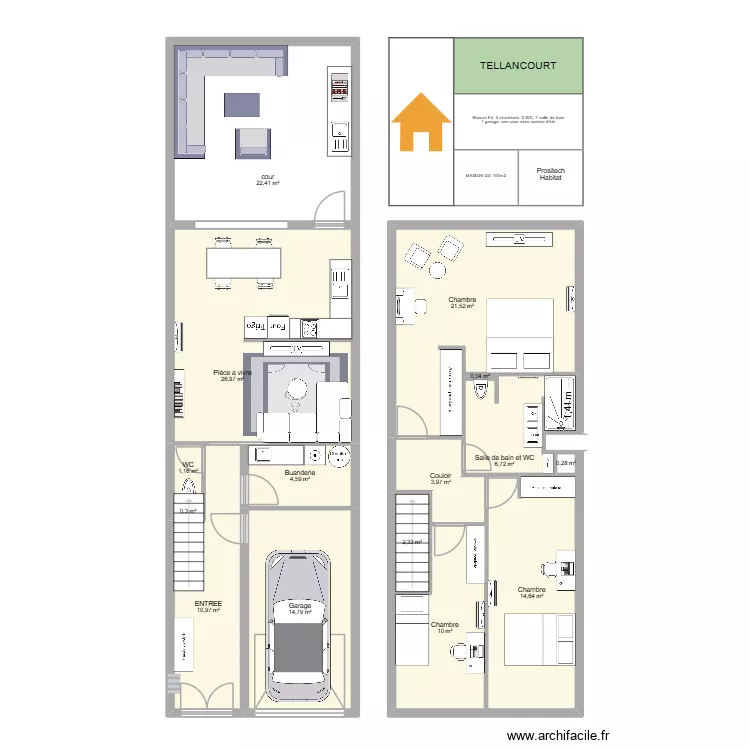 M2 garage. Plan de 15 et 141 m² M2 garage. Plan de 15 et 141 m²