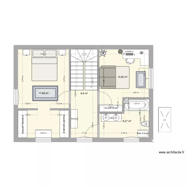ETAGE 1 - modif Flo. Plan de 4 Pièces et 45 m²