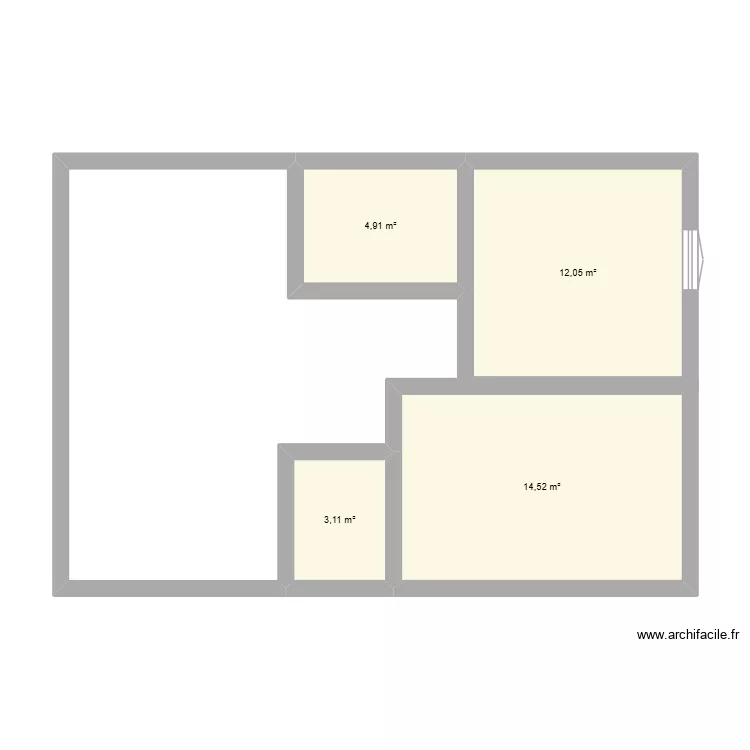 gite. Plan de 4  et 35 m²