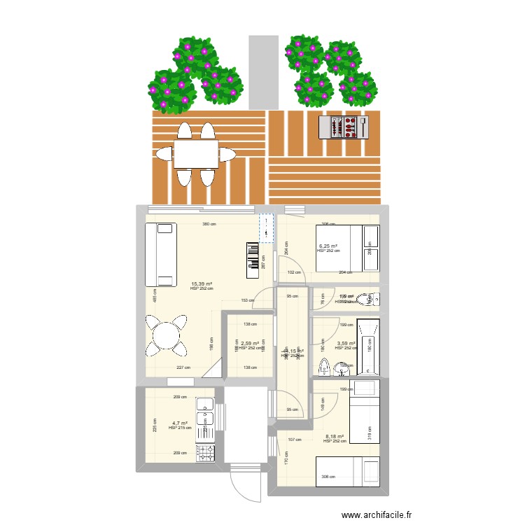 Sant'Amb. Plan de 8 pièces et 46 m2