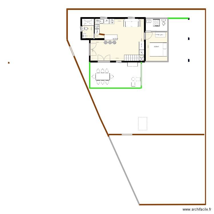 Herm 2. Plan de 2 pièces et 41 m2