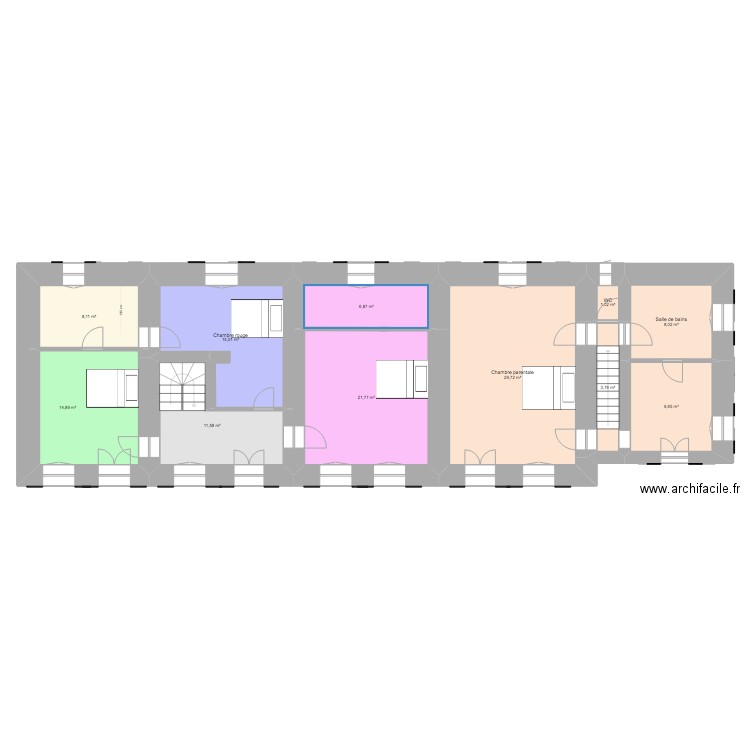 9 Curie étage sur Coloc 2. Plan de 27 pièces et 398 m2