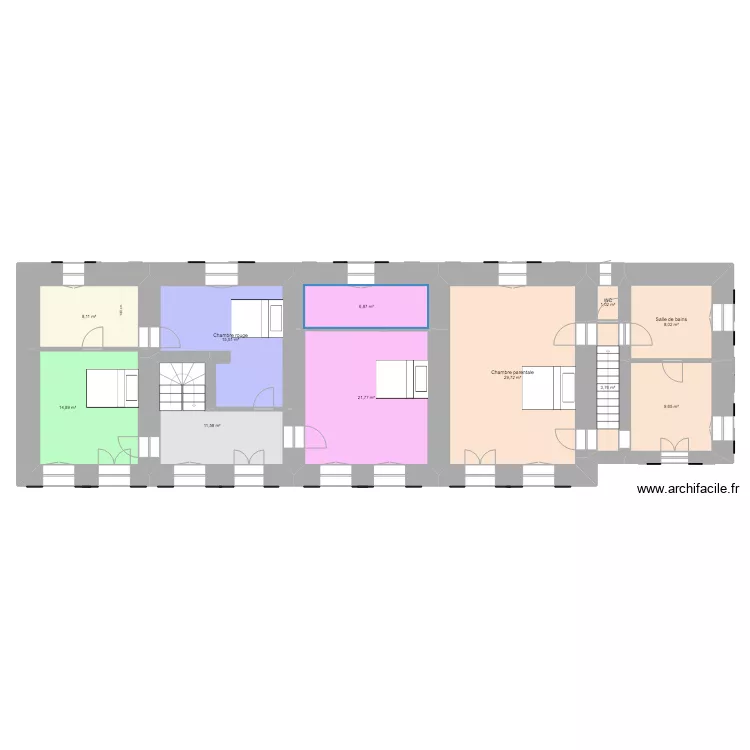 9 Curie &eacute;tage sur Coloc 2. Plan de 