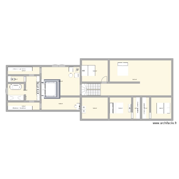 maison. Plan de 13 pièces et 167 m2