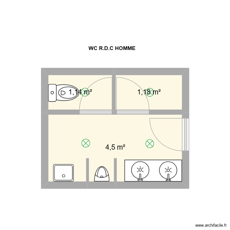 WC R.D.C HOMME. Plan de 0 pièce et 0 m2