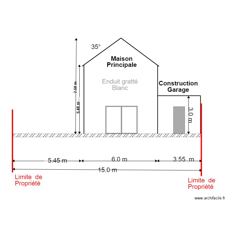 plan de façade sud ambleteuse apres tx. Plan de 0 pièce et 0 m2