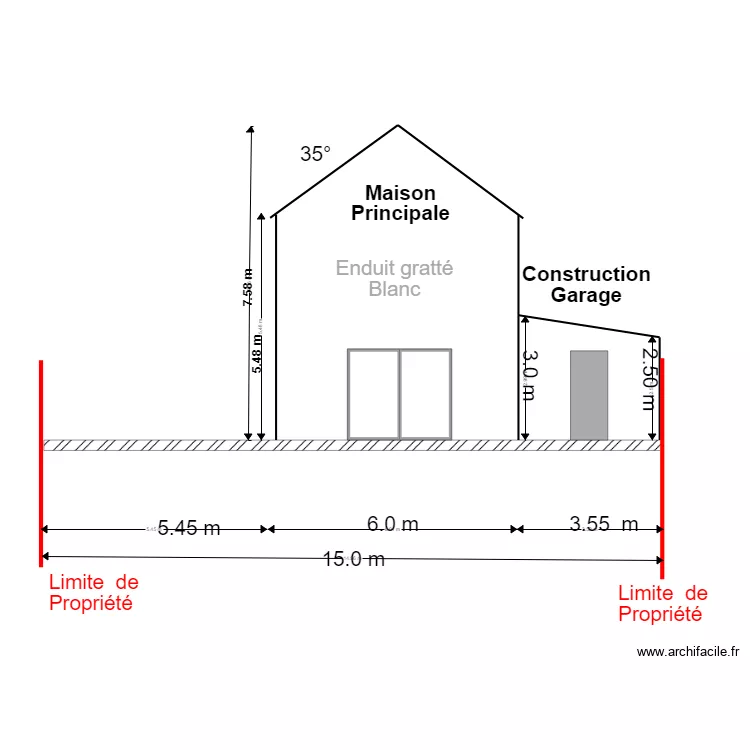 plan de fa&ccedil;ade sud ambleteuse apres tx. Plan de 
