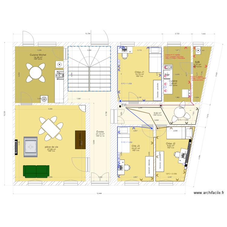 Jeunes Nov 2023 v4. Plan de 9 pièces et 116 m2