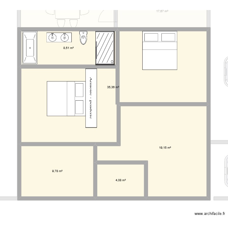 Etude 5. Plan de 11 pièces et 181 m2