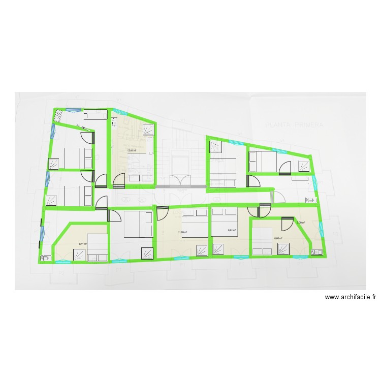 Calle Prim. Plan de 6 pièces et 56 m2