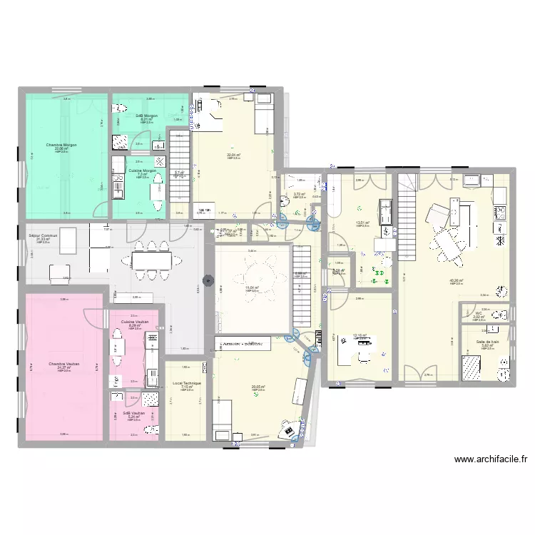 CHAMOUSSE PROJECTION RENO - ELEC. Plan de 44  et 920 m²