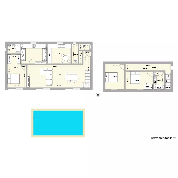 MaisonEtageV2. Plan de 12  et 133 m²