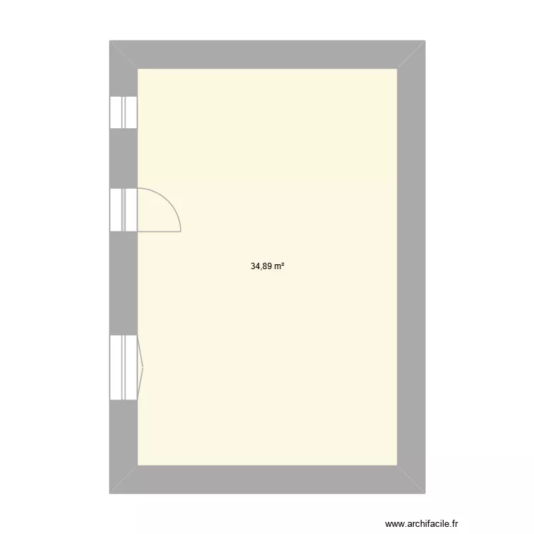ouste 2. Plan de 1 Pièce et 35 m²