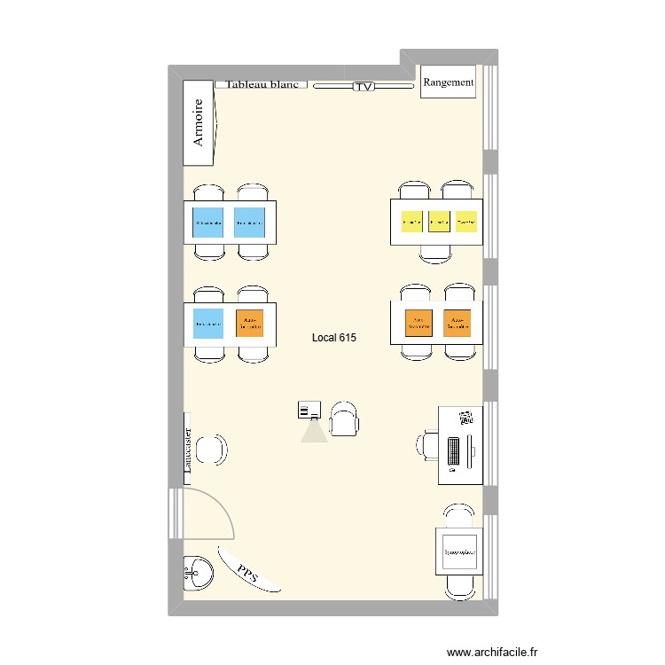 Local 615 aménagement. Plan de 0 pièce et 0 m2