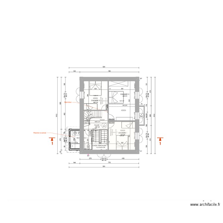 Bayonne R+1. Plan de 4 pièces et 63 m2