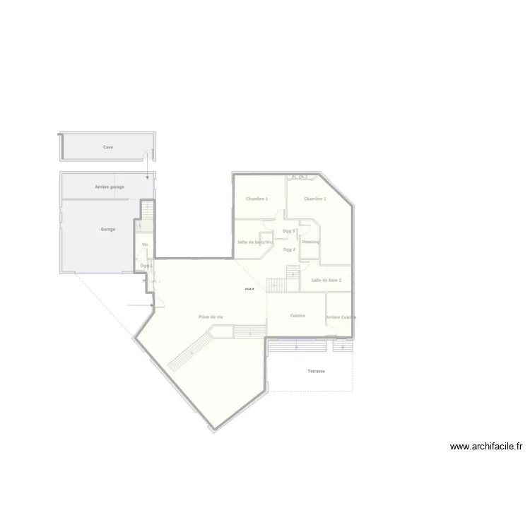 Projet Rognac Villa. Plan de 1  et 212 m²