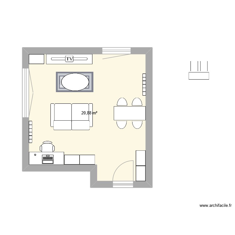 Salle am&eacute;nagement actuel. Plan de 0 pièce et 0 m2
