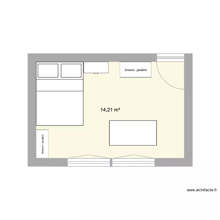APPART 2. Plan de 1  et 14 m²
