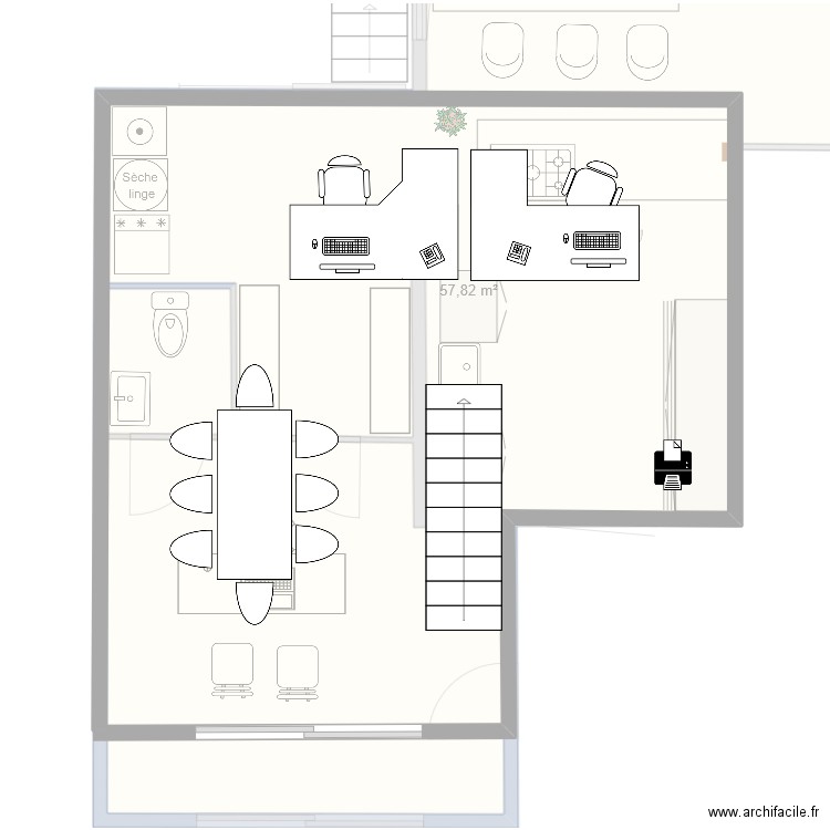 plan annexe maison (version Julien - 2 étages). Plan de 1 pièce et 58 m2