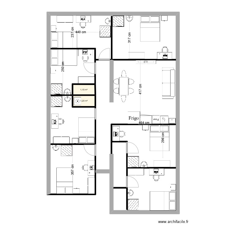 LYON 7 CHAMBRES . Plan de 0 pièce et 0 m2