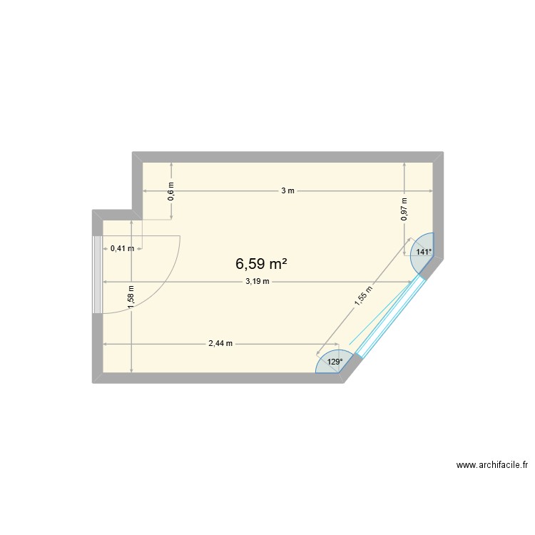 CIGALUSAS. Plan de 1 pièce et 7 m2