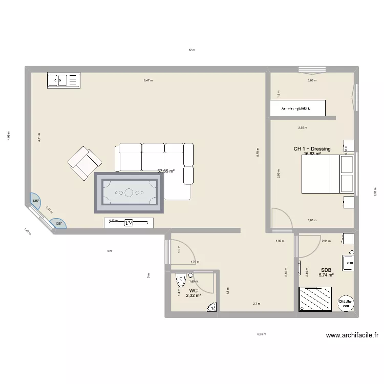 plan maison. 1. Plan de 4  et 83 m²