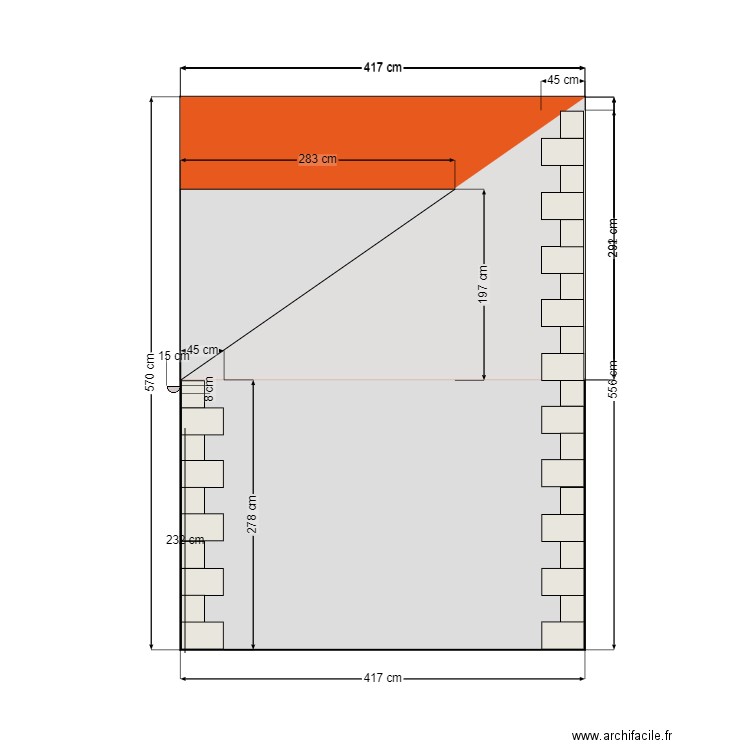 dépendance façade ouest . Plan de 0 pièce et 0 m2