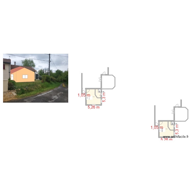 SANDY. Plan de 2 pièces et 46 m2