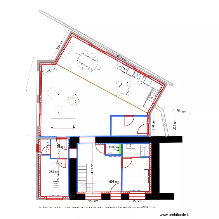 PLOUGRESCANT. Plan de 5  et 131 m²