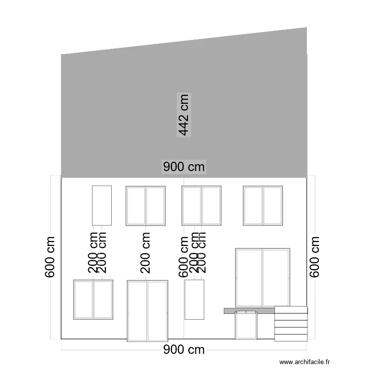 facade jardin. Plan de 