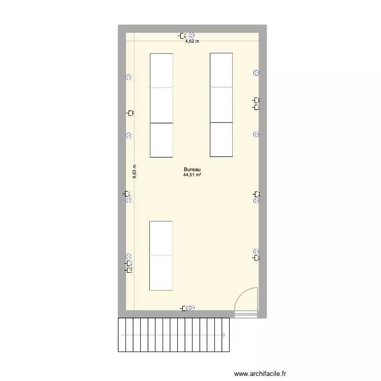 Poligny etage Igniscia. Plan de 1  et 45 m²