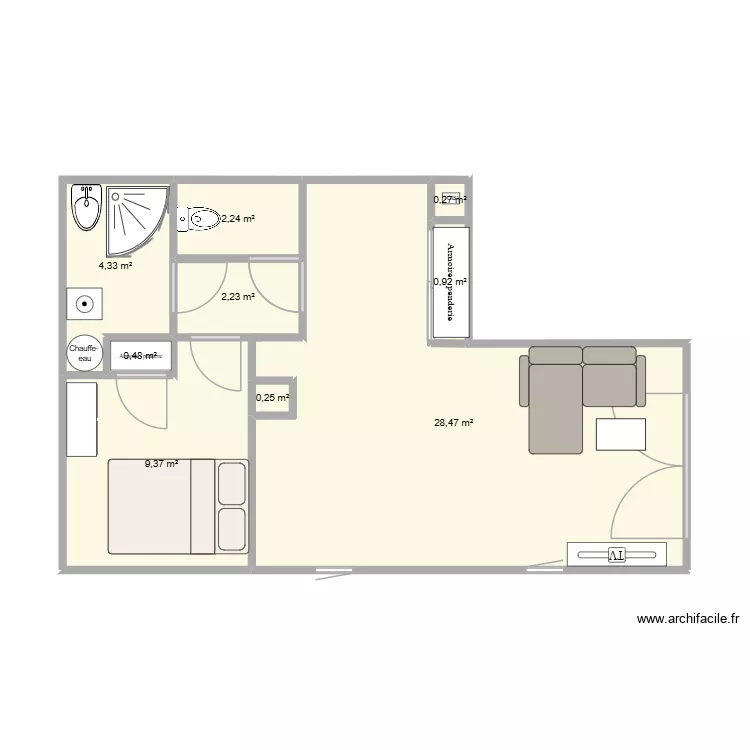 Appartement collonges avant modif. Plan de 9 Pièces et 49 m² Appartement collonges avant modif. Plan de 9 Pièces et 49 m²