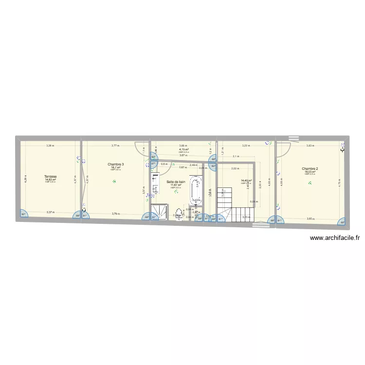 SCI 2&deg;&eacute;tage. Plan de 6  et 80 m²