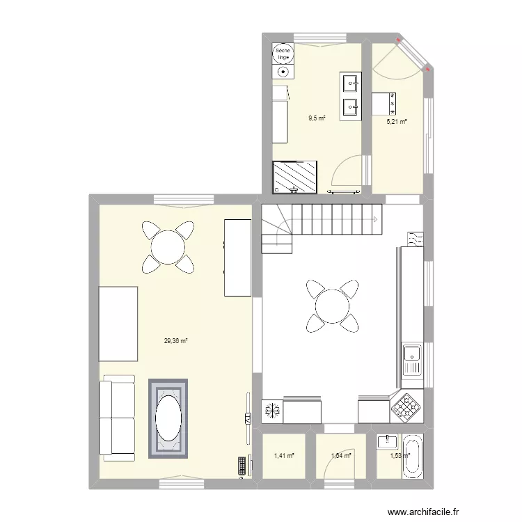 salle d'eau. Plan de salle d'eau. Plan de