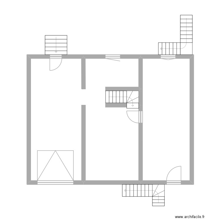 JALLADEAU. Plan de 2 pièces et 81 m2