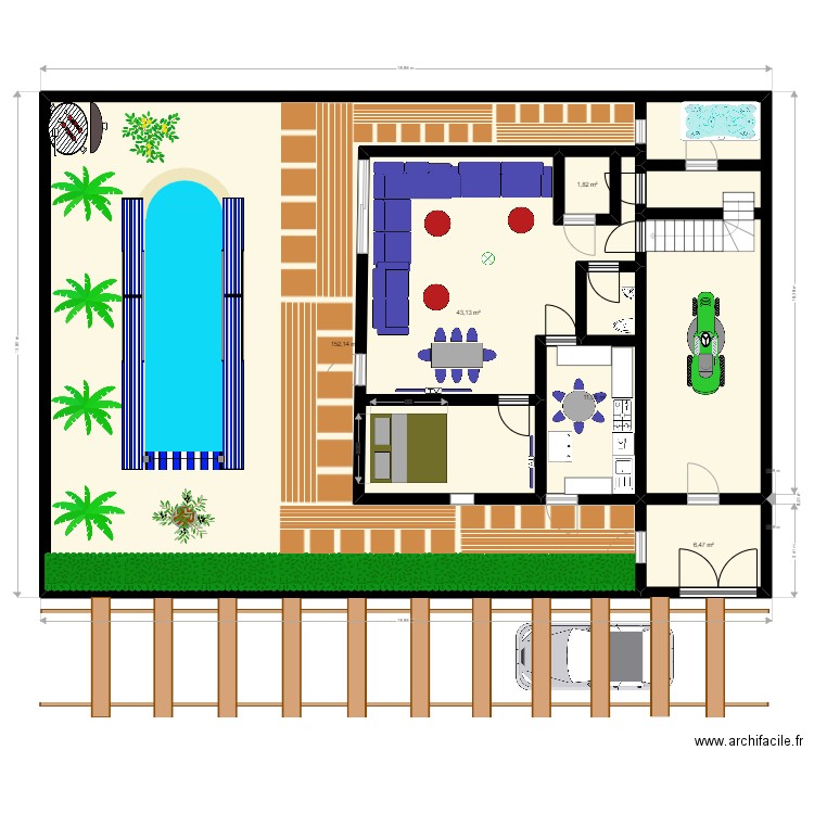 maison blad. Plan de 5 pièces et 215 m2