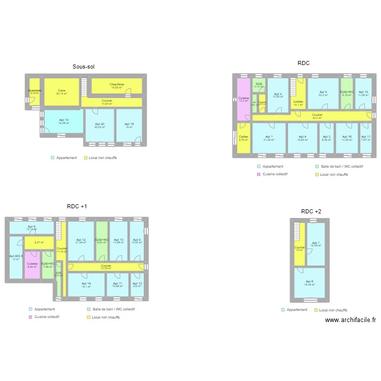 DEBEUX. Plan de 41 pièces et 520 m2