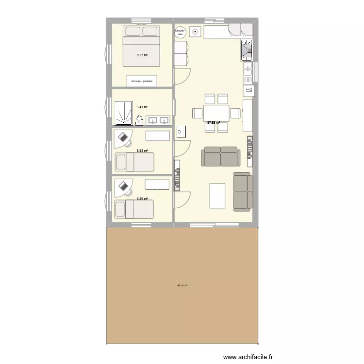 CHALET. Plan de 5 Pièces et 66 m² CHALET. Plan de 5 Pièces et 66 m²