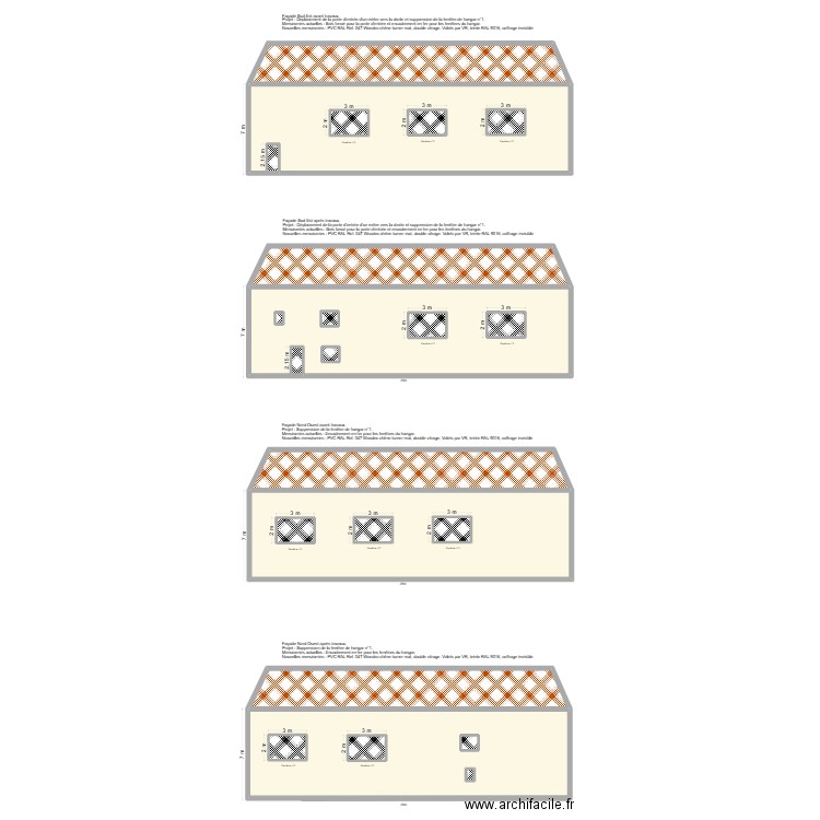 PC05 - Façades. Plan de 25 pièces et 972 m2