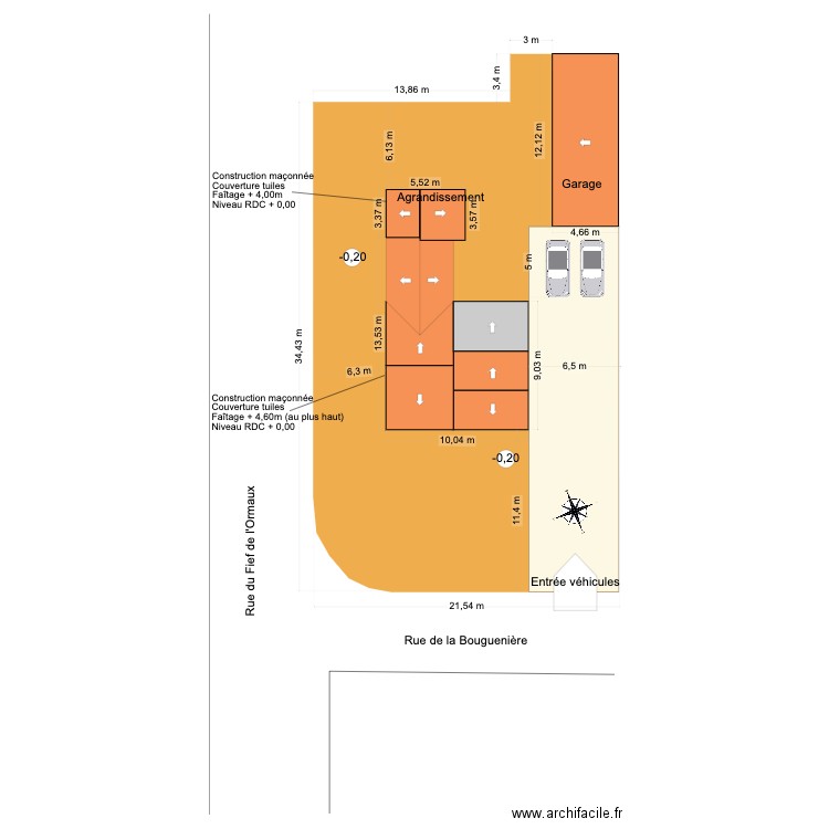 Masse toitures projet. Plan de 0 pièce et 0 m2