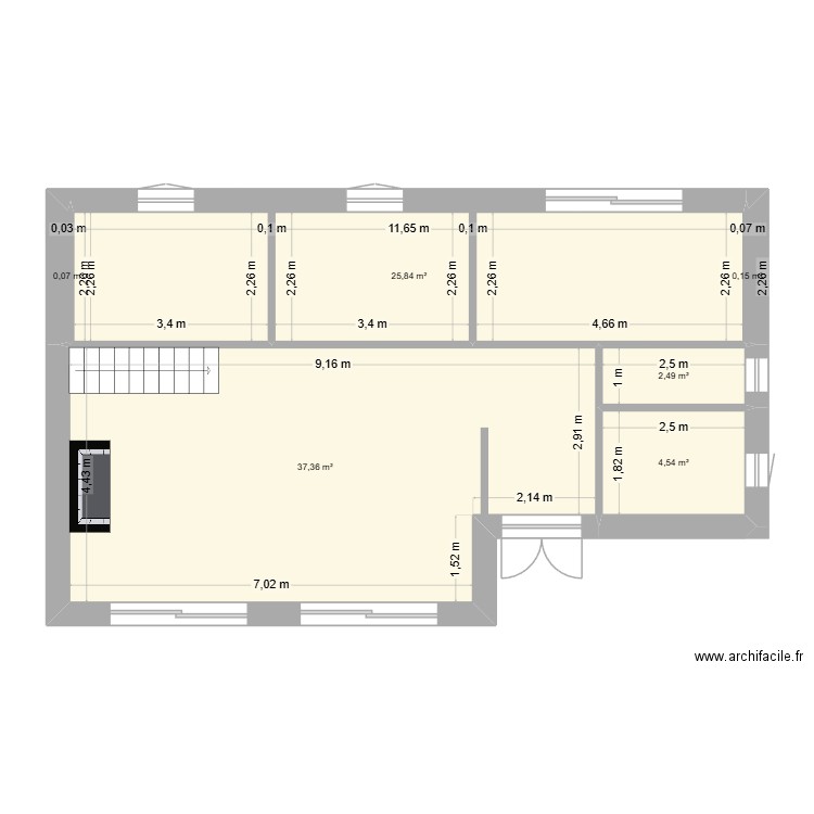 maison illiat. Plan de 6 pièces et 70 m2