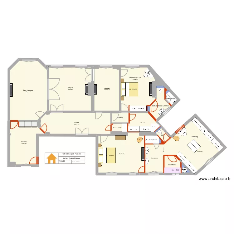 135 Raspail 5e Projet V3 190526. Plan de 30  et 196 m²
