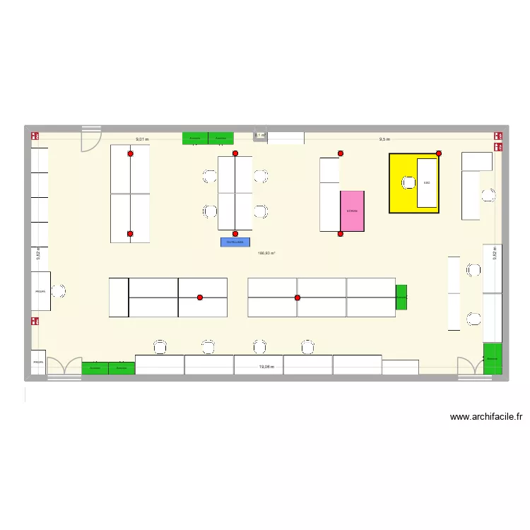 Atelier Antelec. Plan de 2  et 187 m²
