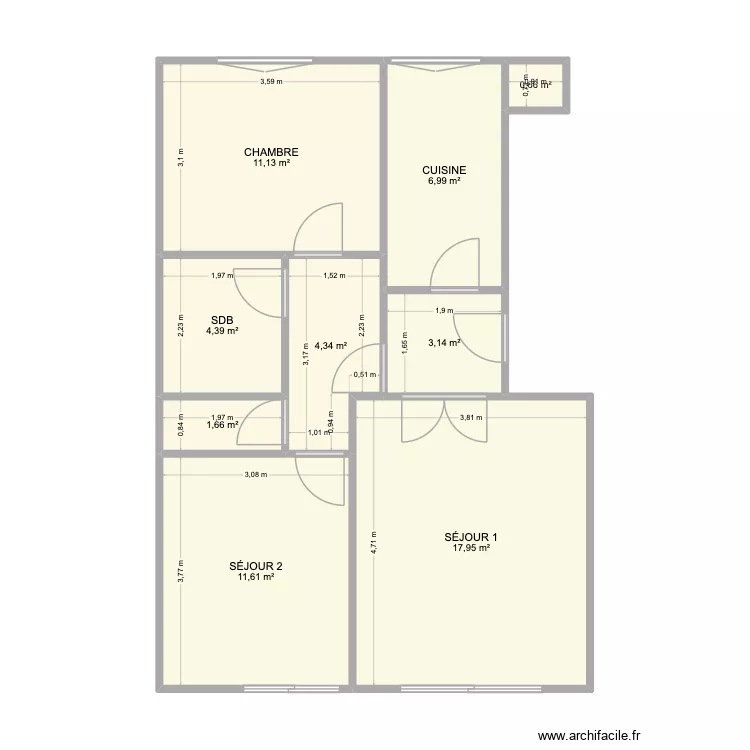 CLAMART. Plan de 9  et 62 m²