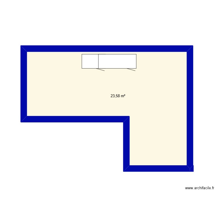 cuisine. Plan de 1 pièce et 24 m2