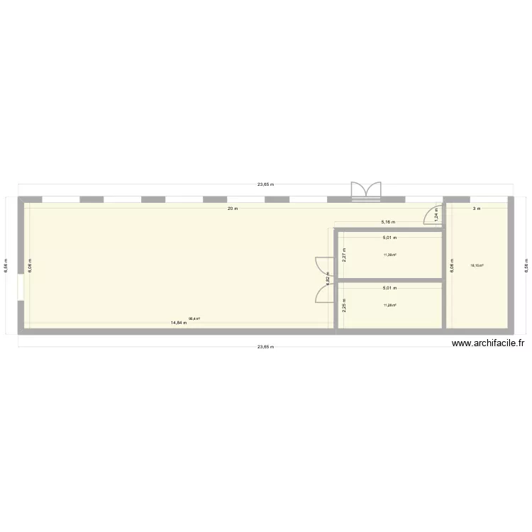 Local_v&eacute;lo. Plan de 4  et 137 m²